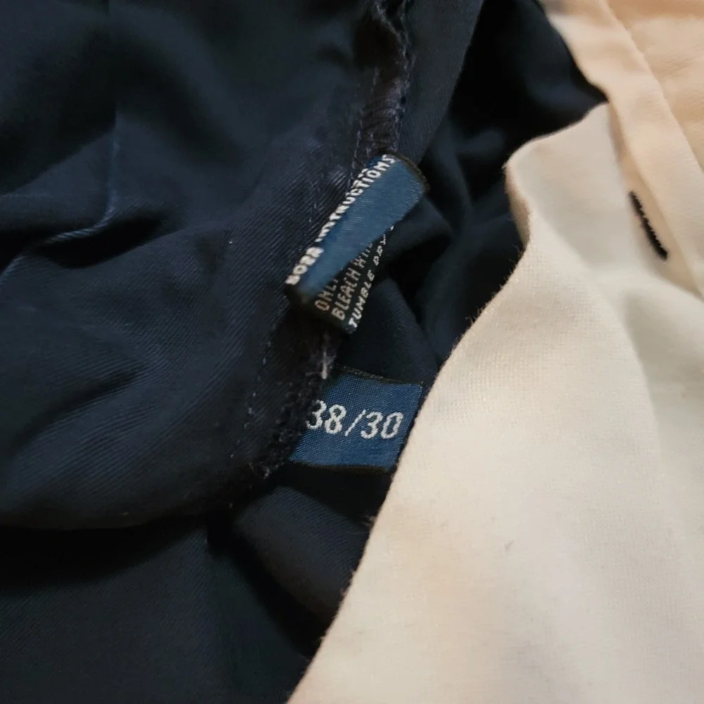 Vintage Polo Ralph Lauren Hammond Pant Men's 38x30 Navy Blue Pleated Cuffed